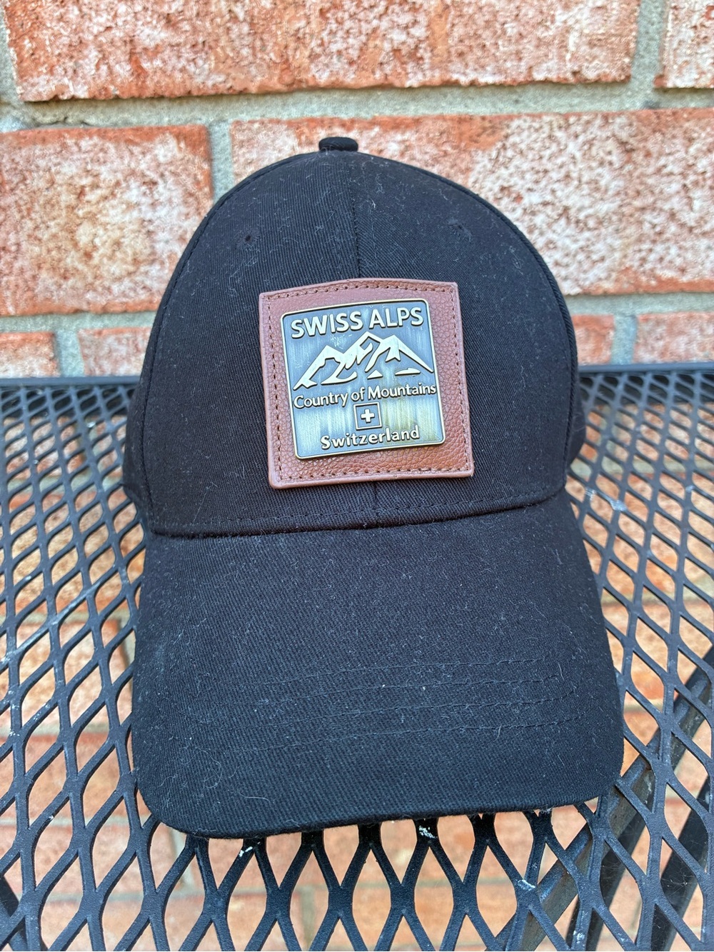 Swiss Alps Patch Black Baseball Cap